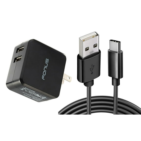 17W Home Charger for Samsung Galaxy A16 5G - 2-Port USB 3.4A Type-C Cable 6ft Power for Galaxy A16 5G