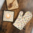 thumbnail image 5 of Autumn Fall Leaves Pattern Kitchen Oven Mitt and Pot Holder Sets 2 Pcs for Baking, Cooking and Grilling, Heat Resistant Up To 392 °F, 5 of 7