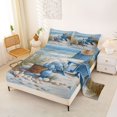 thumbnail image 2 of Castle Fairy Oil Painting Coastal Chair Art Bed Sheets 4-Piece,Hydrangea Seashell Dune Beach Layout Full Size Sheets,Sky Beige,1 Fitted Sheet,1 Flat Sheet and 2 Pillowcases, 2 of 6