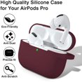 thumbnail image 3 of IBAOLEA Compatible for AirPods Pro Case Cover, [Front LED Visible] Silicone Protective Case for AirPods Pro 2019, Burgundy Burgundy -, 3 of 7