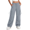 thumbnail image 7 of hotojiny Womens Hiking Pants Lightweight Quick Dry Travel Golf Cargo Pants Loose Fit Elastic Waist Drawstring Sweatpants with Pockets, 7 of 7