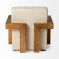 thumbnail image 4 of Sovereign II Cream Fabric Seat and Brown Wooden Frame Accent Chair, 4 of 7