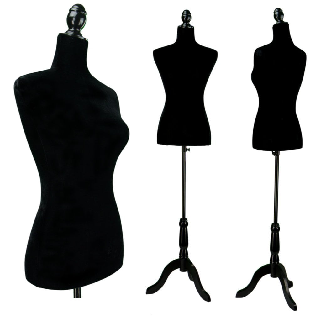 Giantex Female Mannequin Stand Dress Form Full Body Plastic Display Head Turns Dress Form Black, One Hand On Hip Mannequin 