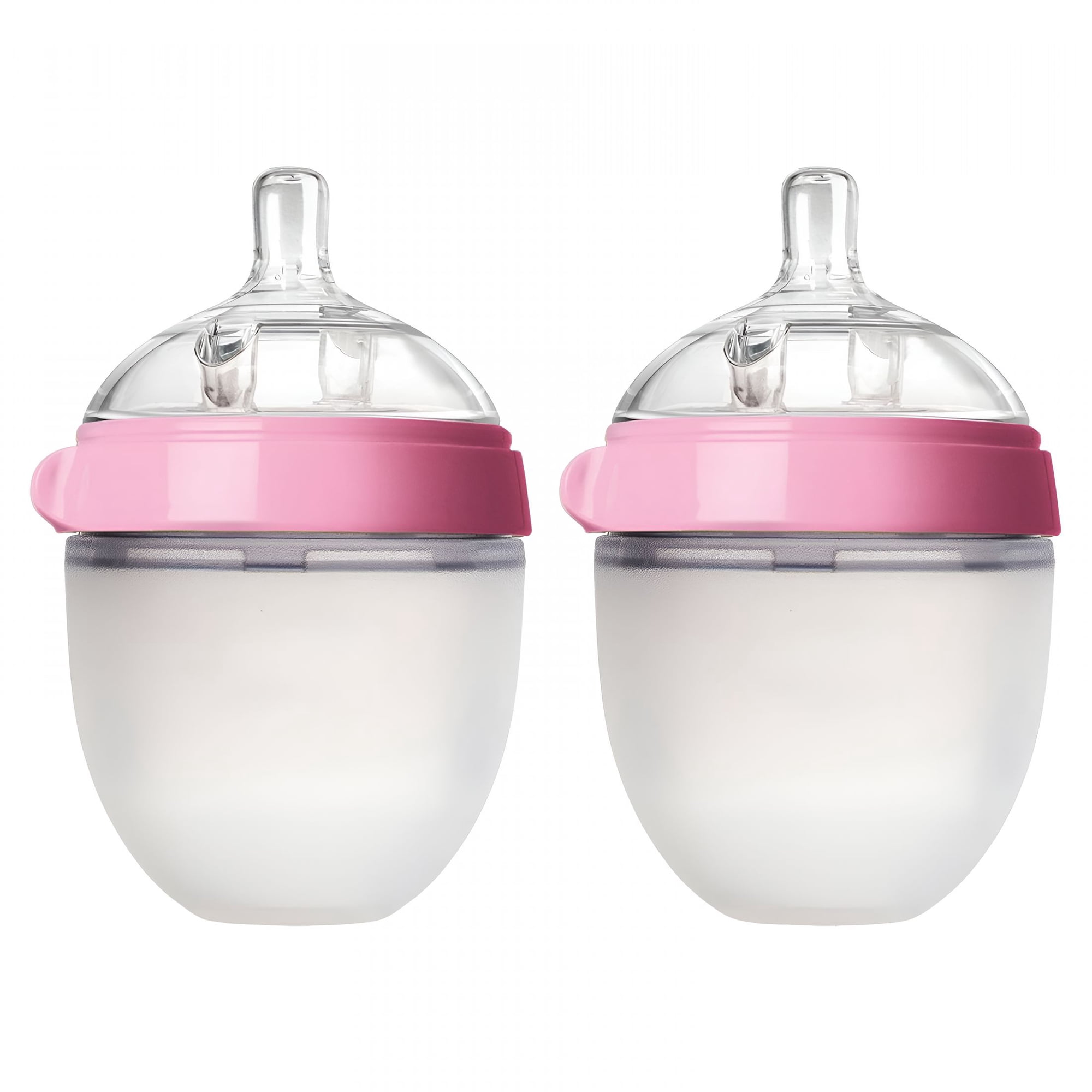 ACDANC Silicone Baby Bottle,Anti-Colic,Natural Feel,Non-Collapsing Nipple,Non-Tip Stable Base,Easy Clean 1-Pack,Pink,5 Oz Bottles for Breastfeeding Babies
