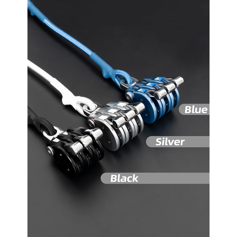 Blue Shark 2261 38 Mm Fixed Triple Adjustable Cam Sailing Block – Aluminum, 1700 Lbs SWL | Delrin Bearings & 316 Stainless Steel | For Sheets & Control Lines (2-Pack)