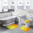 thumbnail image 6 of Colorful Gradient Bathroom Rugs Set Green Yellow Orange Ombre Striped Modern Non Slip Absorbent Soft Bath Mats 3 Piece Set with Bathroom Rug, U-Shaped Floor Mat, Toilet Seat Cover Large Size, 6 of 9