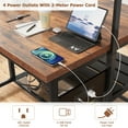 thumbnail image 4 of M optimized Large Kitchen Island with/without Power Outlet, Bakers Rack with Storage 5 Hook, Island Table for Kitchen, 3 Tier Microwave Stand Oven Shelf, 4 of 9
