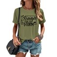 thumbnail image 7 of Ankishi Funny T-Shirts for Women Stronger Than The Storm Fashion Graphic Tees Loose Crew Neck Clothes for Travel Dating, 7 of 7