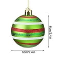 thumbnail image 6 of AYktou 12 Pcs Christmas Ball Ornaments, 6Cm/2.4In Red Green White Shatterproof Christmas Tree Ball Hanging Ornaments Xmas Candy Pendant for Xmas Trees Holiday Party Christmas Decor, 6 of 9