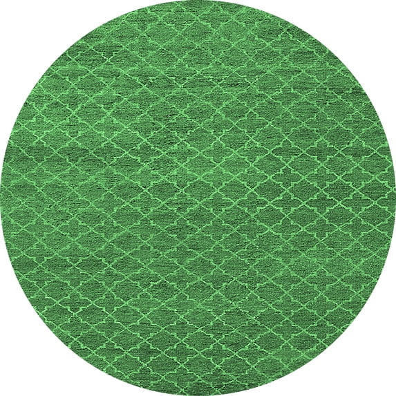 Ahgly Company Indoor Round Oriental Emerald Green Industrial Area Rugs, 4' Round