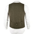 thumbnail image 3 of GFDYREE Men's Slim Fit Herringbone Tweed Suits Vest Premium Wool Blend Waistcoat, 3 of 7