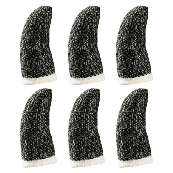 WORGEOUS 6pcs Mobile Game Mangas de dedos Conductive Fiber Pantalla táctil Cubiertas de dedos (Negro)