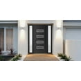 thumbnail image 3 of Front Exterior Prehung Metal-Plastic Door Frosted Glass | Manux 8113 Matte Black | 2 Side Sidelite Transoms | Office Commercial and Residential Doors Patio Garage 56x80 (W12+32+12x80) Right-hand, 3 of 6