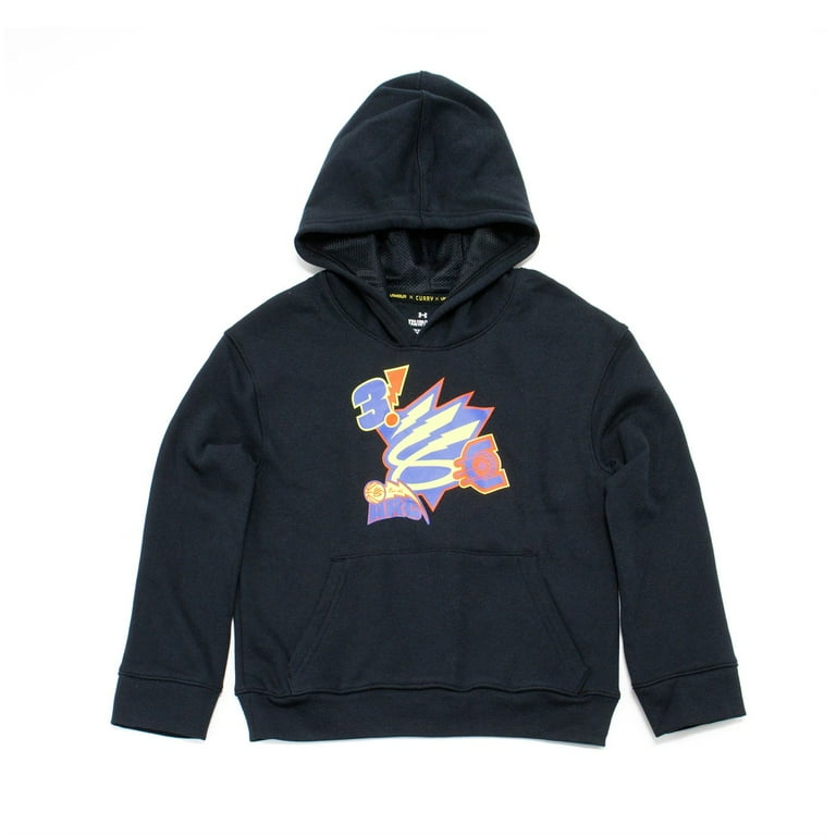 Under Armour Boys Curry Big Splash Hoodie Black Versa Blue S