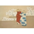 thumbnail image 2 of Sekka, Kamisaka 24x17 White Modern Wood Framed Museum Art Print Titled - Hanami season from Momoyogusa, 2 of 4