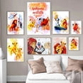 thumbnail image 2 of Póster de la película El Rey León de Disney con impresiones en acuarela de Simba Hakuna Matata, pintura en lienzo, arte de pared, imagen de dibujos animados de animales, decoración del hogar, 2 of 5