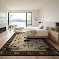 thumbnail image 3 of ODIKA 9'x12' Washable Area Rug Cabin Bear Paw Print Rustic Wildlife Medallion With Twig Frame Accents for Dining Room, Basement, Large Office, Non-Slip Chair-Friendly, 3 of 7