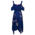 thumbnail image 7 of Dresses for Women Summer Wedding Guest Short Sleeve Fashion Plus Size Open Shoulder Floral Printed Handkerchief V-Neck Dress, 7 of 7