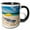 Black/White, variant on 3drose, Umbrellas on Grace Bay Beach, Turks and Caicos Islands, Caribbean, 11oz Two-tone Red Mug