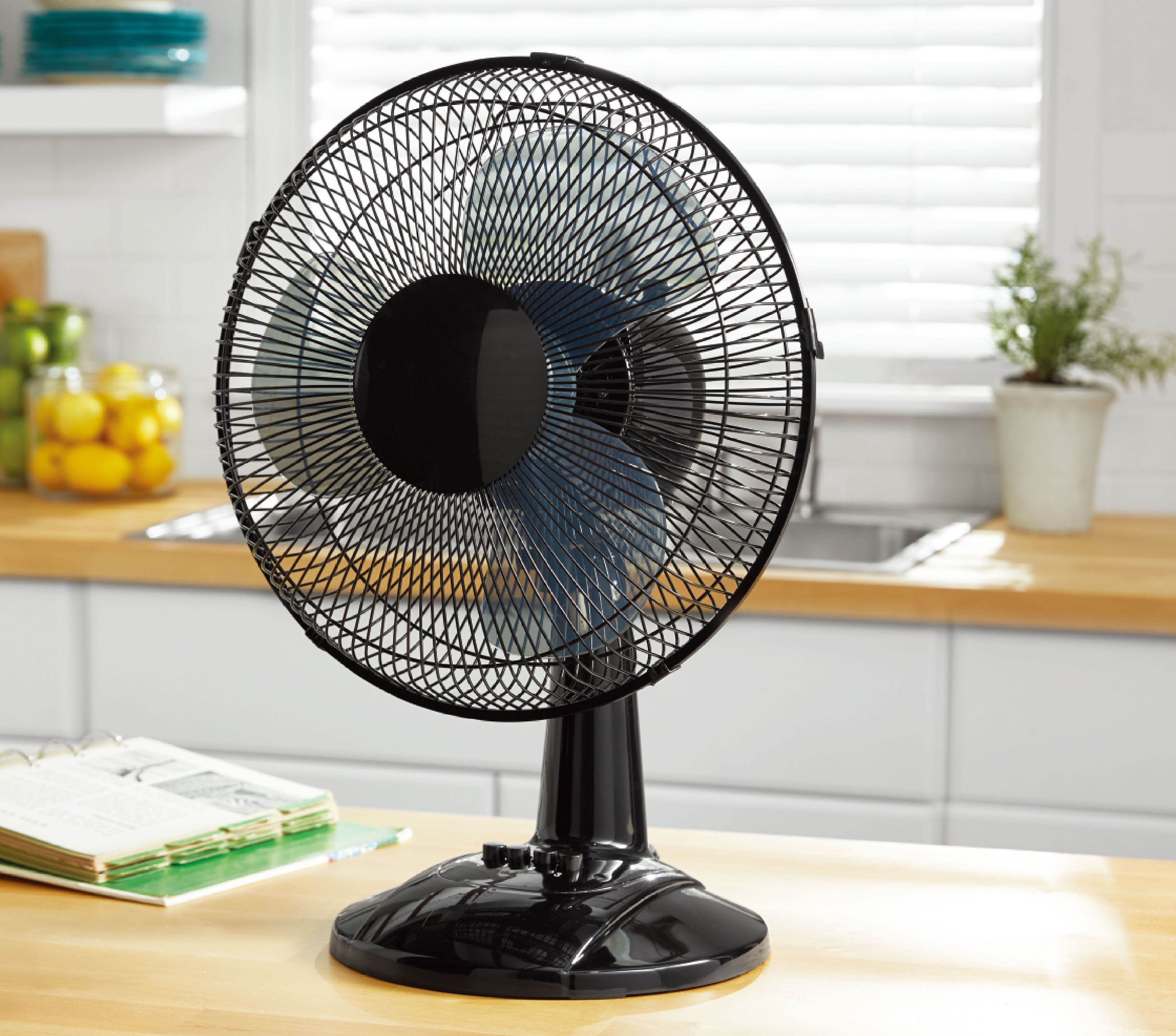 Mainstays 12" 3-Speed Oscillating Table Fan, FT30-8MBB, New, Black - image 3 of 9