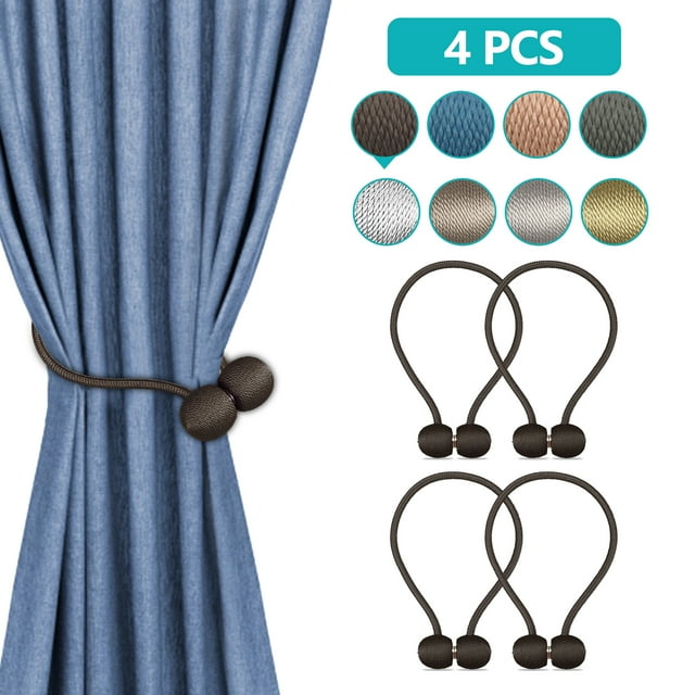 2/4/6-Pack Magnetic Curtain Tieback Decorative Rope Holdback Simple Modern Tie Backs Holders for Home Curtains, 16 Inch Long