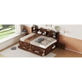 thumbnail image 4 of CoSoTower Full Size Wooden Captain Bed with Built-In Storage Shelves, 4 Drawers and 2 Cabinets, Antique Brown, 4 of 9
