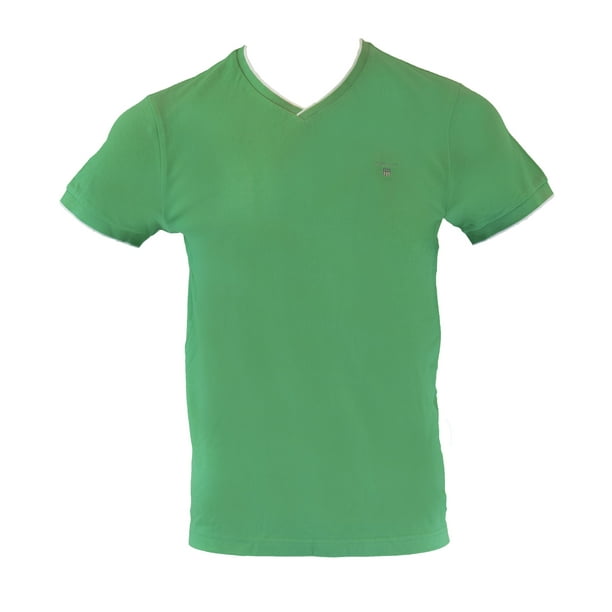 Variant tjære påske Gant Men's V-Neck Pique Short Sleeve T-Shirt (224120), Medium, Jelly Green  - Walmart.com