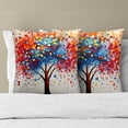 thumbnail image 3 of Colorful Painting Tree Pillow Covers - Rainbow Trees Throw Pillow Cover 18x18 Abstract Art Pillowcases Set of 2 Colored Plant Cushion Cover for Home Outdoor Office Sofa, 3 of 6