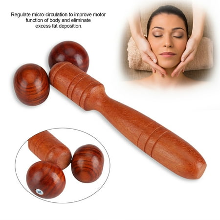 - Ejoyous Mahogany Red Wood Roller Wooden Massager Thin Face Hand Leg Head Neck Back Waist Massage Wheel , Head Roller Massager, Wood Spa Therapy