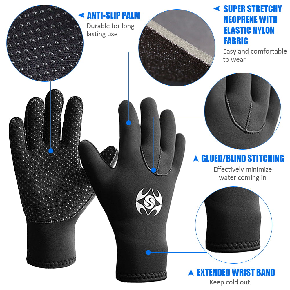 Details about   SLINX Glove Anti Scratch Cold-proof 3mm Diving Gloves Neoprene Scuba Surfing 