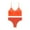 Orange, variant on Women's Bralette Hipster Set 2 Piece Seamless Soft Bralette and Thong Wireless No Show for Women Everyday White