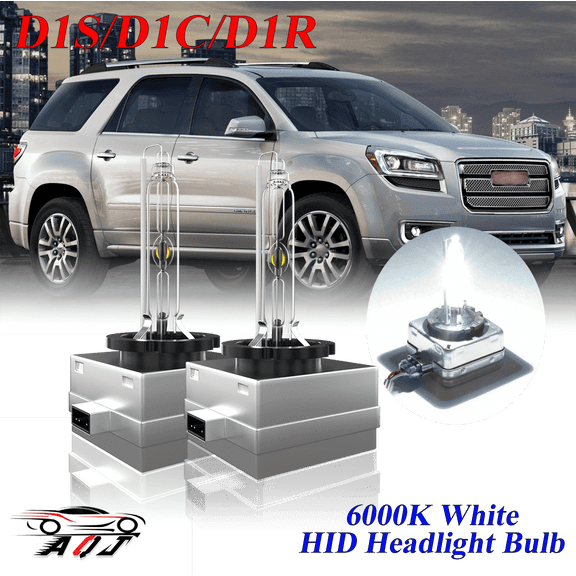 For GMC Acadia 2007-2012 D1S HID Headlight High/Low Beam 6000K Crystal White Xenon Bulbs Set 2