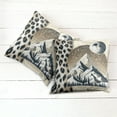 thumbnail image 2 of Ambesonne Wild Mountains Throw Pillow Cover Pack of 2, Boho Night Leopard, 2 Pcs-16"x16", Sepia Dark Blue Grey, 2 of 5