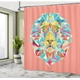 thumbnail image 4 of Ambesonne Zoo Shower Curtain, Colorful Animals Geometric Art, 69"Wx70"L, Pastel Pink, 4 of 4