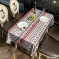 thumbnail image 2 of Red and White Christmas Striped Pattern Rectangle Tablecloth 60"x102",Waterproof Polyester Rectangle Table Cloth, Wipeable Spillproof Polyester Tablecloth for Dining, Camping, Indoor and Outdoor, 2 of 6