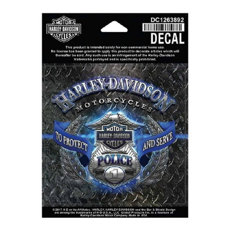 - Harley-Davidson Police Original Decal, SM 4 x 4 inch, Blue & Silver DC1263892, Harley Davidson