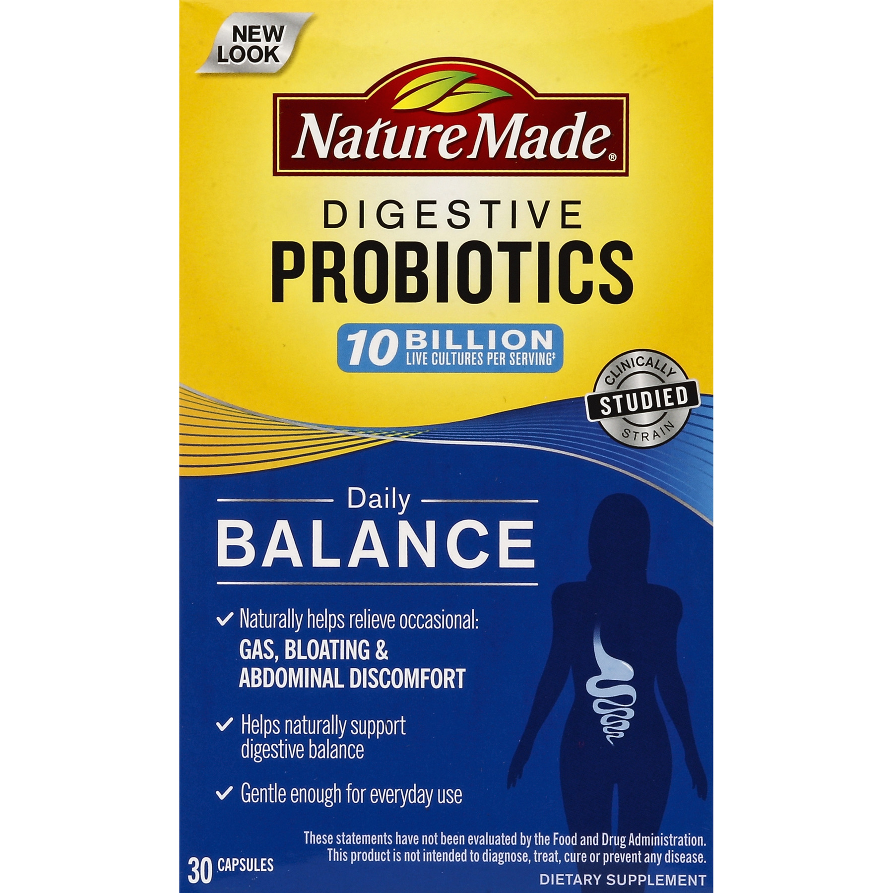 NATURE MADE Digestive Probiotics, Daily Balance, Capsules, 30.0 CT