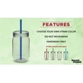 thumbnail image 2 of Plastic Mason Jars with Straw Set 24 oz. Set of 10, Bulk Pack - Jars for Overnight Oats, Candies, Fruits, Pickles, Spices, Beverages - Blue, 2 of 5