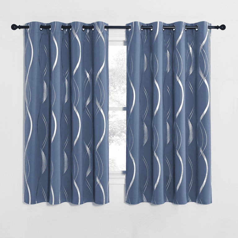 NICETOWN Room Darkening Curtains, 52"W x 63"L, Blue, Set of 2 photo 1