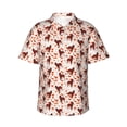 thumbnail image 1 of Balery dog Valentine's day Camisas hawaianas de manga corta para hombre, camisas playeras de corte holgado, camisas de vacaciones con botones,Small, 1 of 7
