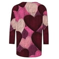 thumbnail image 5 of Feancey Womens Heart Print Top Dressy Casual 3/4 Sleeve Crewneck T-Shirts Soft Cute Valentines Day Shirts for Teen Girls Spring Summer Loose Work Blouse Prime Sales Multicolor XXL, 5 of 6
