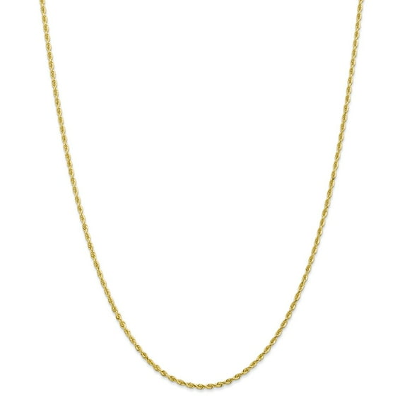 Solid 10k Yellow Gold 2.00mm Diamond-Cut Quadruple Rope Chain Necklace - with Secure Lobster Lock Clasp 16"
