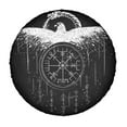 thumbnail image 7 of TEQUAN Universal Waterproof Spare Tire Cover, Dustproof Sun Protection Gothic Bird Viking Runes Pattern Wheel Cover, 14 inch, 7 of 7