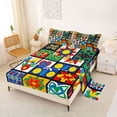 thumbnail image 2 of Erosebridal Colorful Cute Flower Full Size Sheets,Graffiti Art Bed Sheets For Girls Kids 4-Piece, 2 of 6