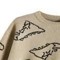 thumbnail image 3 of AMERTEER Hauts Décontractés en Tricot pour Femmes Imprimé Dinosaure Col Rond Manches Longues Pull Décontracté pour Printemps Automne, 3 of 6