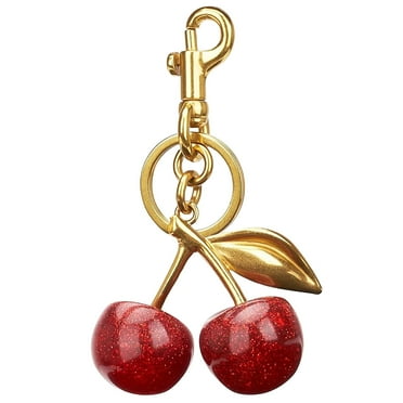 MUYIER Gold Cherry Cute Cherry Charm for Purses and Bags, Golden, Small