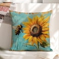 thumbnail image 6 of Sunflower bee linen throw pillowcase decoration pillowcase gifting preferred 18x18 inch cushion cover 2 sets sofa pillowcase sofa bedroom living room car, 6 of 8