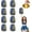 Blue Gold, variant on 8 PCS Cheerleader Pom Poms,with Baton Handle for Rooters Cheering Squad Team Spirit Sports (Blue Gold)