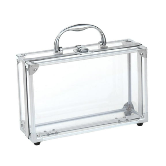 FashionCha Aluminum Alloy Carrying Box Transparent Salon Home Use with Lock Jewelry Box for
