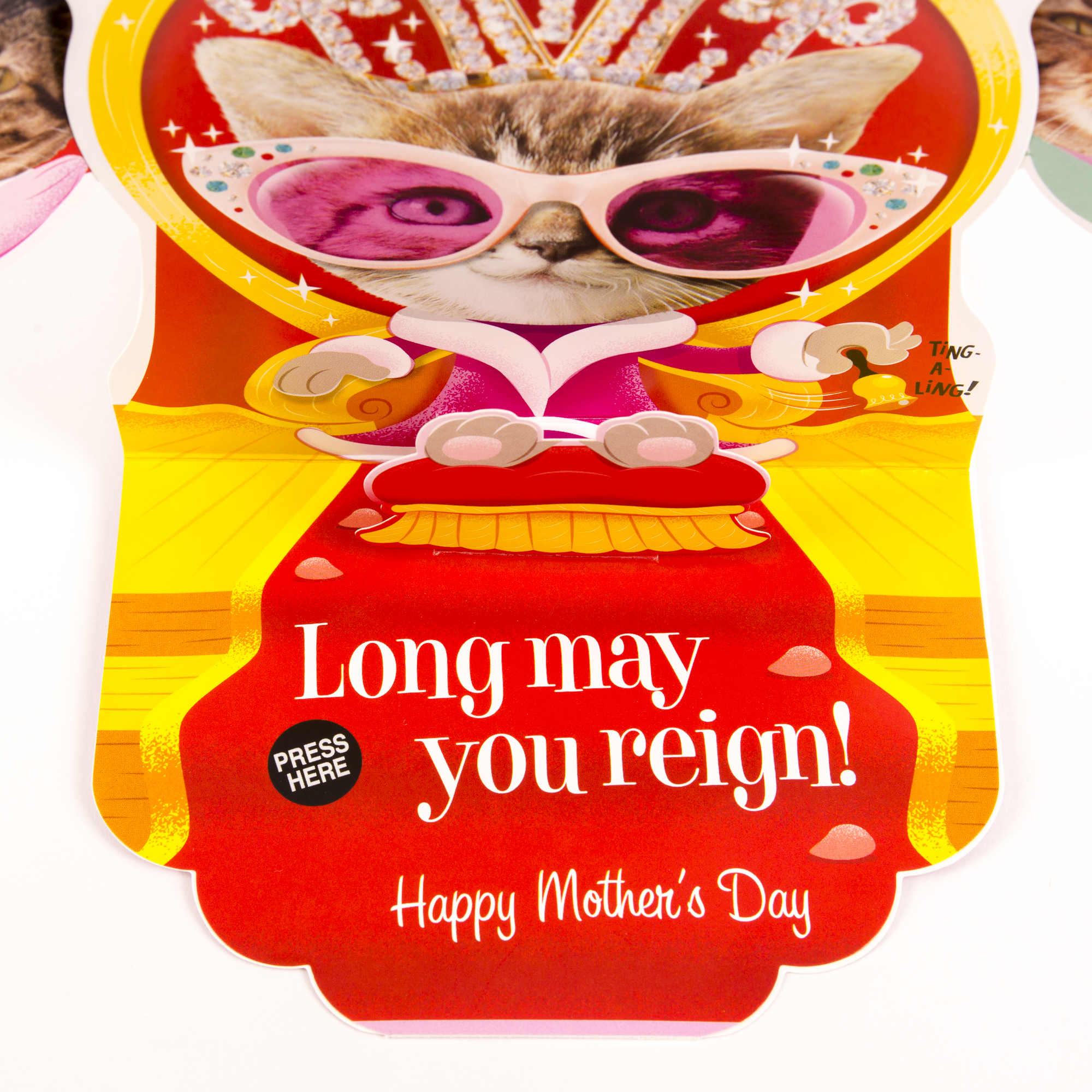 Hallmark Funny Pop Up Mother's Day Card with Song (Cat Queen, Plays Rule Britannia) - image 4 of 7